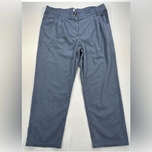 Halara XL Blue Corduroy Athleisure Pants Elastic Waist Pleated Straight Leg NWT